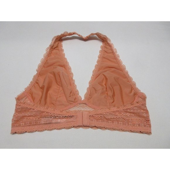 Victoria's Secret lace triangle halter bralette peach - Picture 4 of 11